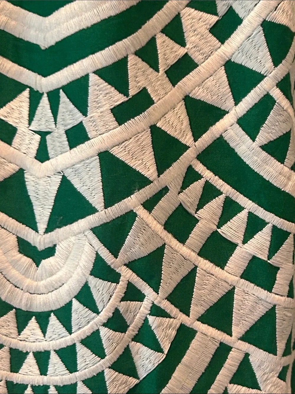 NWT Adelyn Rae Emerald and Cream Geometric Square-Neck crochet Midi Dress L - Picture 14 of 16